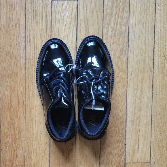 Zara Boys Patent Leather Shoes NWT Size 32 (US 1) - Picture 1 of 12